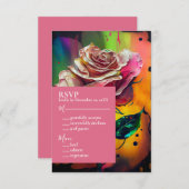 Abstrakt rosa Roses UAWG Response Card RSVP Karte (Vorne/Hinten)
