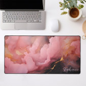 Abstrakt rosa Schwarz und Gold Personalisiert Schreibtischunterlage