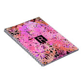 Abstrakt-rosa-schwarze Monogramm-Blume Notizblock (Rechte Seite)