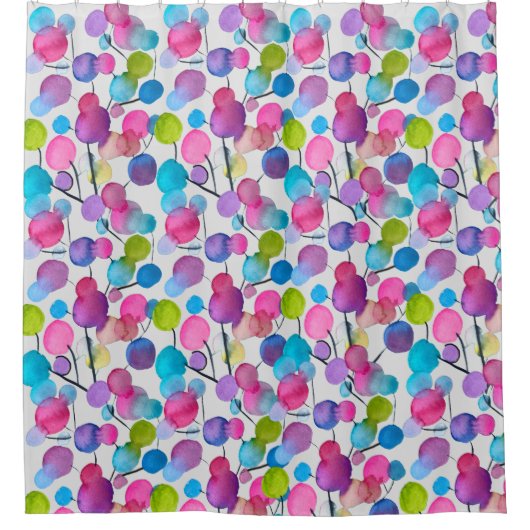 Abstrakt rosa Sommerbaumkunst Duschvorhang (Vorderseite)