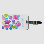 Abstrakt rosa Sommerbaumkunst Gepäckanhänger (Vorderseite (Horizontal))