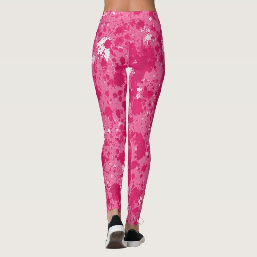 Abstrakt rosa  Spritzer Leggings (Rückseite)