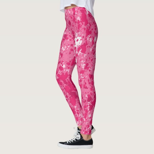 Abstrakt rosa Spritzer Leggings (Links)