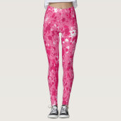 Abstrakt rosa Spritzer Leggings (Vorderseite)
