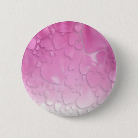 abstrakt rosa und weiße Herzen Button (Vorderseite)