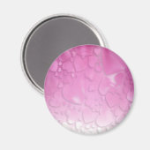 abstrakt rosa und weiße Herzen Magnet (Vorderseite/Rückseite)