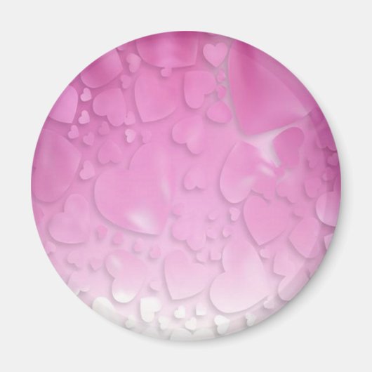 abstrakt rosa und weiße Herzen Magnet (Vorne)