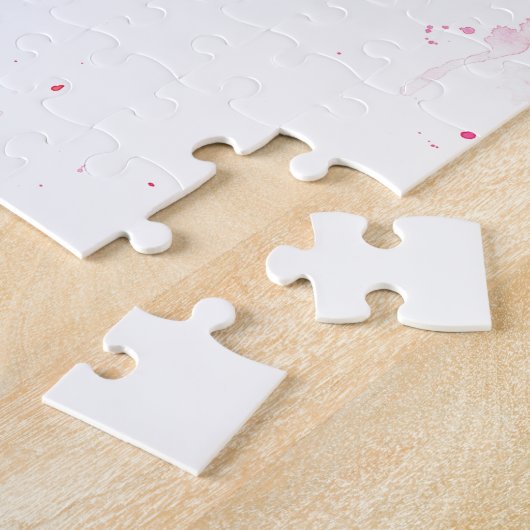 Abstrakt rosa Wasserfarbe, Kirschbaum Puzzle (Seite)