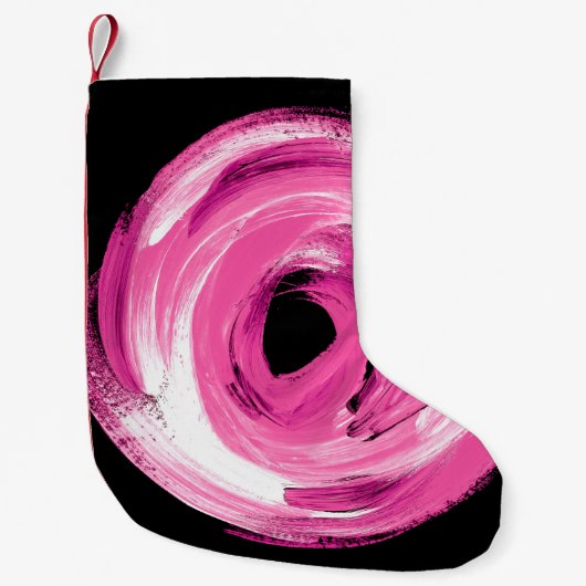 Abstrakt rosa Wasserfarbe Kleiner Weihnachtsstrumpf (Vorderseite)
