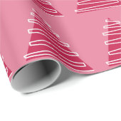 Abstrakt rosa Weihnachtsbäume in Rosa Geschenkpapier (Rolleneckpunkt)