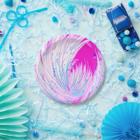 Abstrakt rosa Weißer verzauberter Garten Pappteller (Party)