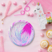 Abstrakt rosa Weißer verzauberter Garten Pappteller (Party)