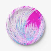 Abstrakt rosa Weißer verzauberter Garten Pappteller (Vorderseite)