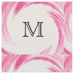 Abstrakt-rosa-wirbelfarbenes Monogramm Stoff