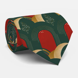 Abstrakt Rot, Grün und Gold Krawatte