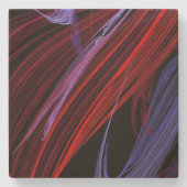 Abstrakt rot in Blue Square Untersetzer (Vorderseite)