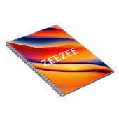 Abstrakt Rot, Orange und Blue Wavy Notizblock (Rechte Seite)