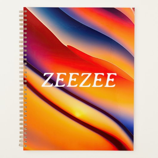 Abstrakt Rot, Orange und Blue Wavy Planer (Vorderseite)