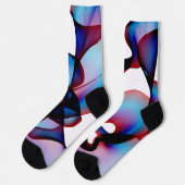 Abstrakt rot und blau 2 socken (Linkes Detail)