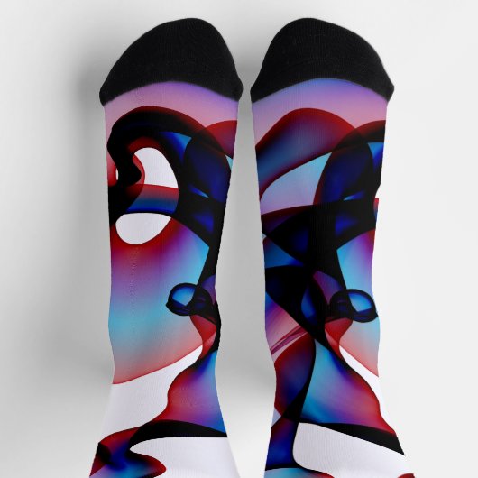 Abstrakt rot und blau 2 socken (Oben)