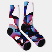 Abstrakt rot und blau 2 socken (Rechts)