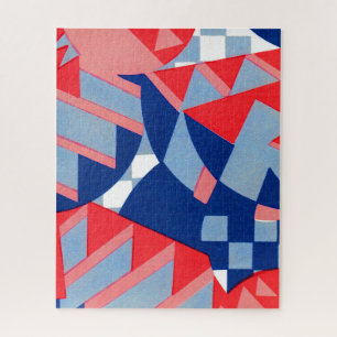 abstrakt, rot und blau, Druck Nr. 1 Puzzle
