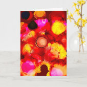 Abstrakt rot und rosa karte (Gelbe Blume)