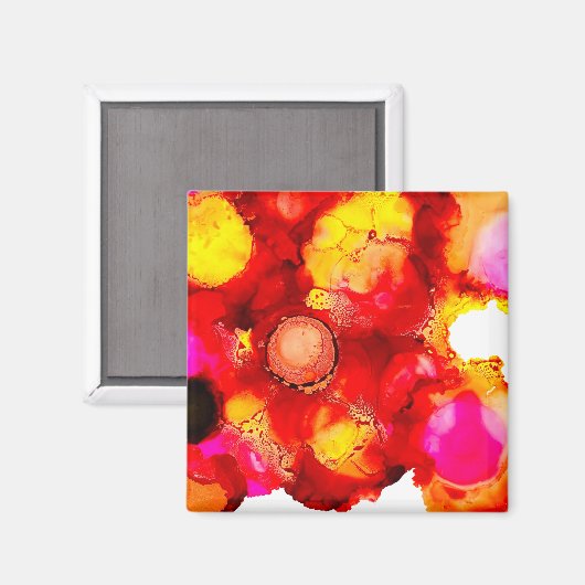 Abstrakt rot und rosa magnet (Vorderseite/Rückseite)