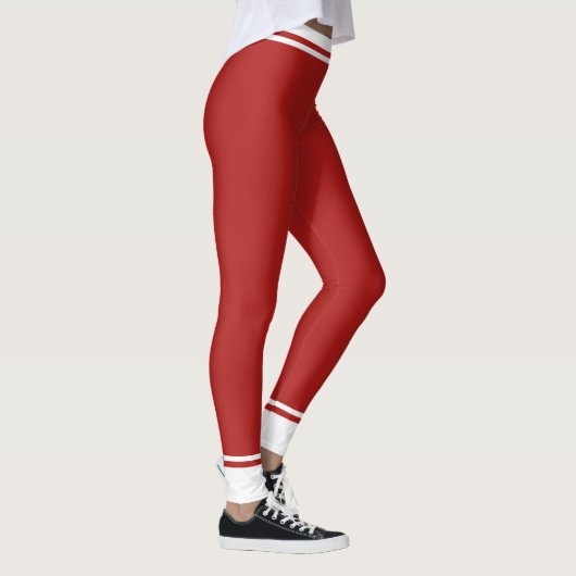 Abstrakt, rot und weiß gestrichen leggings (Rechts)