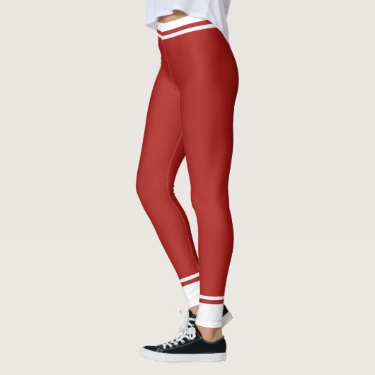 Abstrakt, rot und weiß gestrichen leggings (Links)