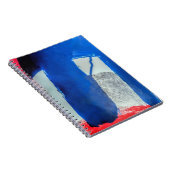 Abstrakt rot, weiß und blau - Notebook Notizblock (Rechte Seite)