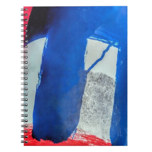 Abstrakt rot, weiß und blau - Notebook Notizblock (Vorderseite)