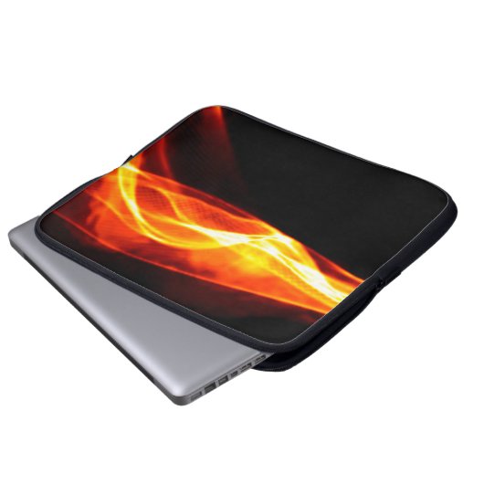 Abstrakt roter Rauch Feuer über schwarzem Hintergr Laptopschutzhülle (Vorne Knopf)