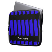 Abstrakt Royal Blue & Black, Name, Computer Laptopschutzhülle (Vorderseite Links)