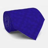 Abstrakt Royal Blue Flowers Pattern Neck Tie Krawatte (Gerollt)