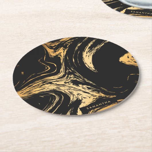 Abstrakt Runder Pappuntersetzer (Angewinkelt)