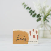 ABSTRAKT RUST ORANGE KRAFT SCANDI DANKEN SIE LOGIE VISITENKARTE (Stehend Vorderseite)