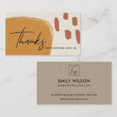 ABSTRAKT RUST ORANGE KRAFT SCANDI DANKEN SIE LOGIE VISITENKARTE (Vorne/Hinten)