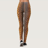 Abstrakt Rustikal Braun Orange Elegante Schlange Leggings (Rückseite)