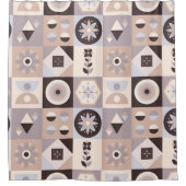 Abstrakt rustikaler Bohemischer Duschvorhang (Vorderseite)