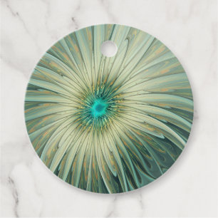Abstrakt Sage Green Fantasy Blume Fraktal Custom Geschenkanhänger