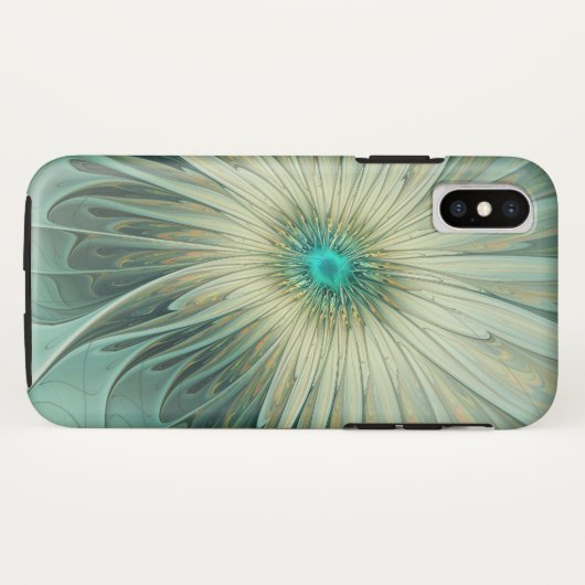 Abstrakt Sage Green Fantasy Blume Fraktal Kunst Case-Mate iPhone Hülle (Rückseite (Horizontal))