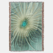 Abstrakt Sage Green Fantasy Blume Fraktal Kunst Decke (Vorderseite Vertikal)
