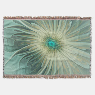 Abstrakt Sage Green Fantasy Blume Fraktal Kunst Decke