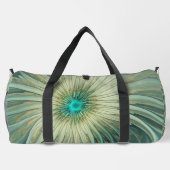 Abstrakt Sage Green Fantasy Blume Fraktal Kunst Duffle Bag (Rückseite)