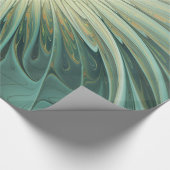 Abstrakt Sage Green Fantasy Blume Fraktal Kunst Geschenkpapier (Ecke)