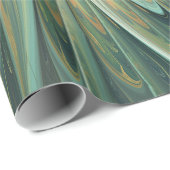 Abstrakt Sage Green Fantasy Blume Fraktal Kunst Geschenkpapier (Rolleneckpunkt)