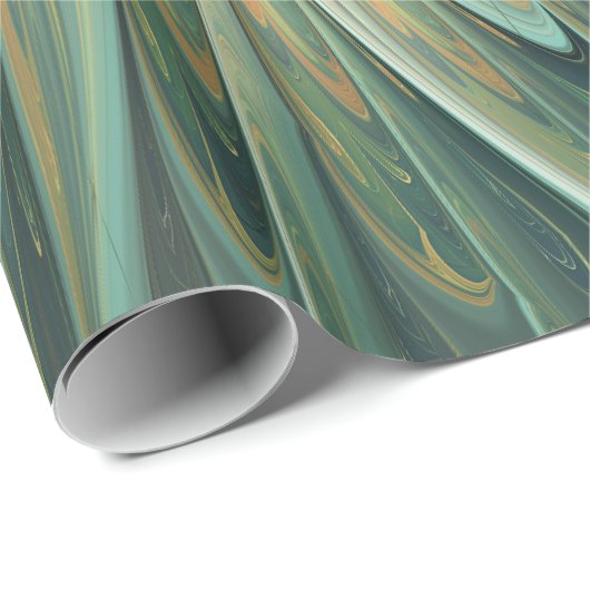 Abstrakt Sage Green Fantasy Blume Fraktal Kunst Geschenkpapier (Rolleneckpunkt)