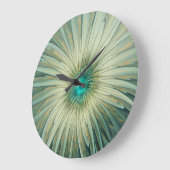 Abstrakt Sage Green Fantasy Blume Fraktal Kunst Große Wanduhr (Winkel)