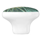 Abstrakt Sage Green Fantasy Blume Fraktal Kunst Keramikknauf (Seitenansicht)